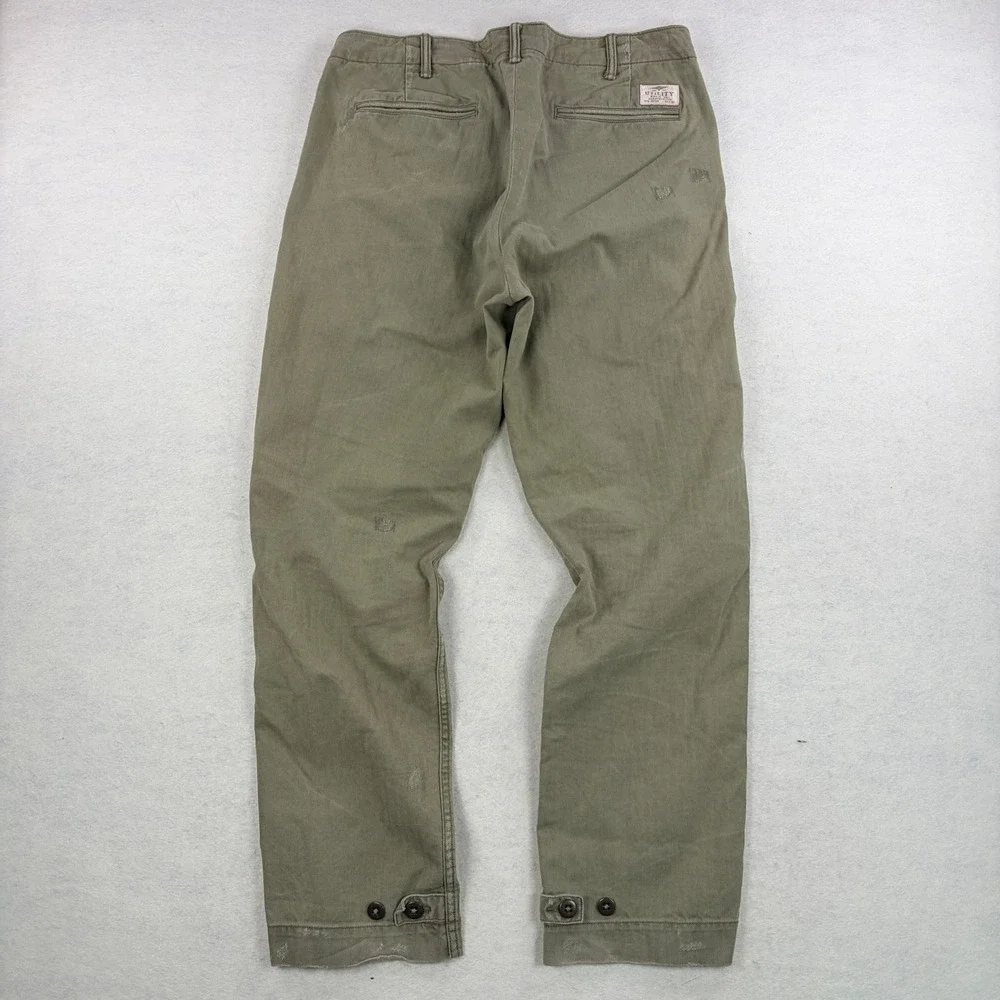 Polo Ralph Lauren Mens 32x30 Utility Distressed HBT Pants Olive Green
